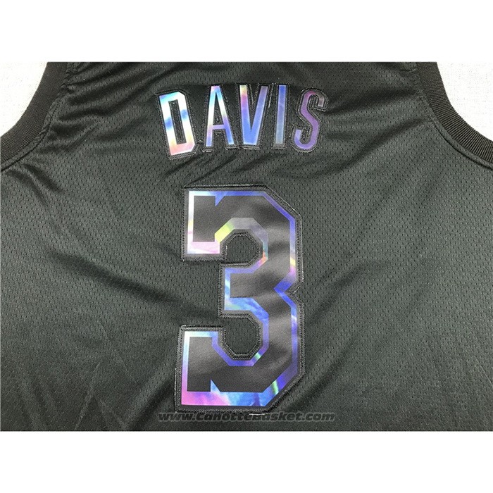 Maglia Los Angeles Lakers Anthony Davis #3 Iridescent Logo Nero
